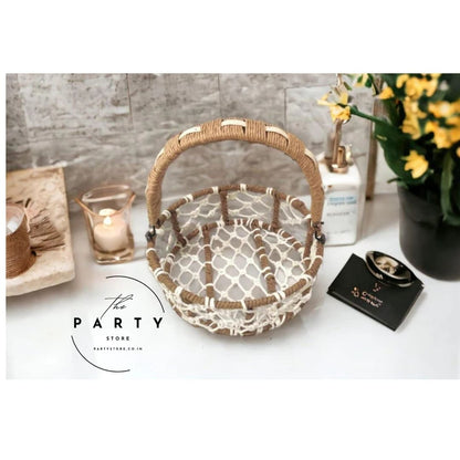 Metal Jute Basket Gift Hamper Baskets for Packing Gifts Storing Fruits And Vegetables