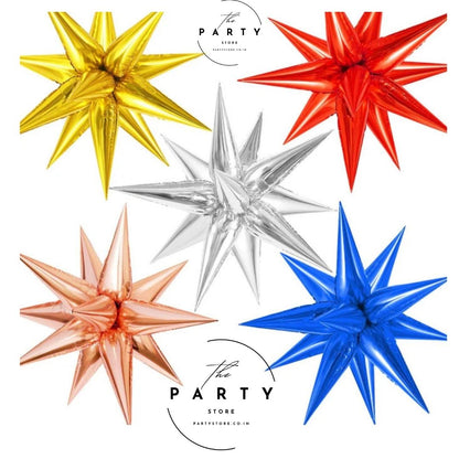 Starburst Cone Point Star Foil Balloons 22&quot;
