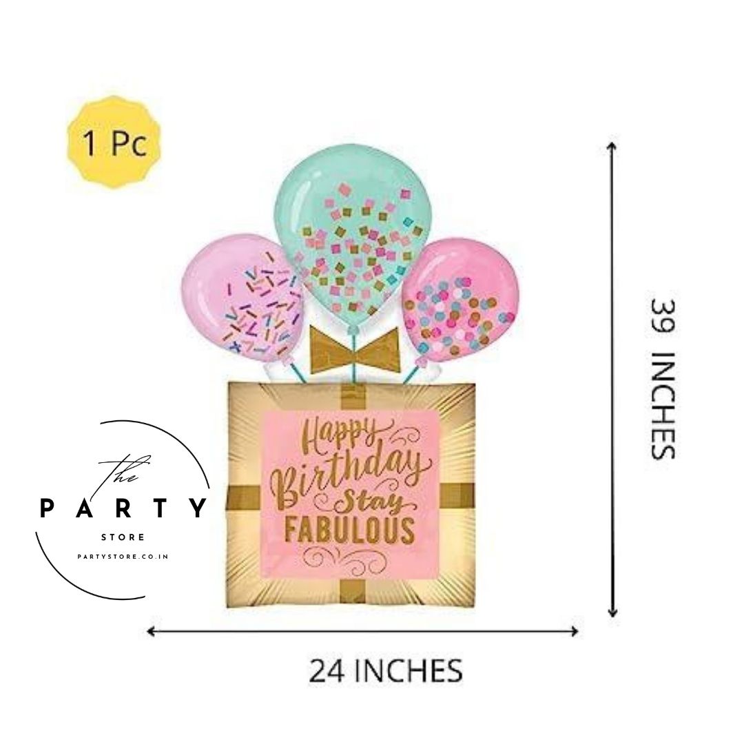 Stay Fabulous Birthday Foil Balloon Bouquet - Pack of 5Pcs