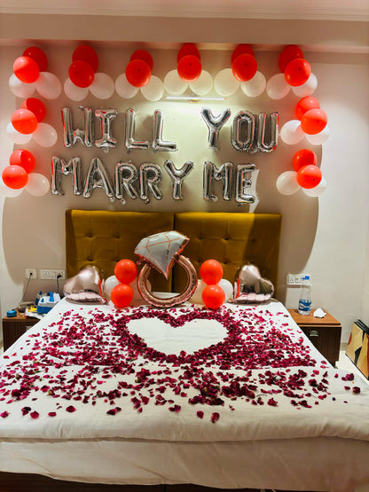 Surprise Proposal Decoration with Will You Marry Me Foil &amp; Balloons