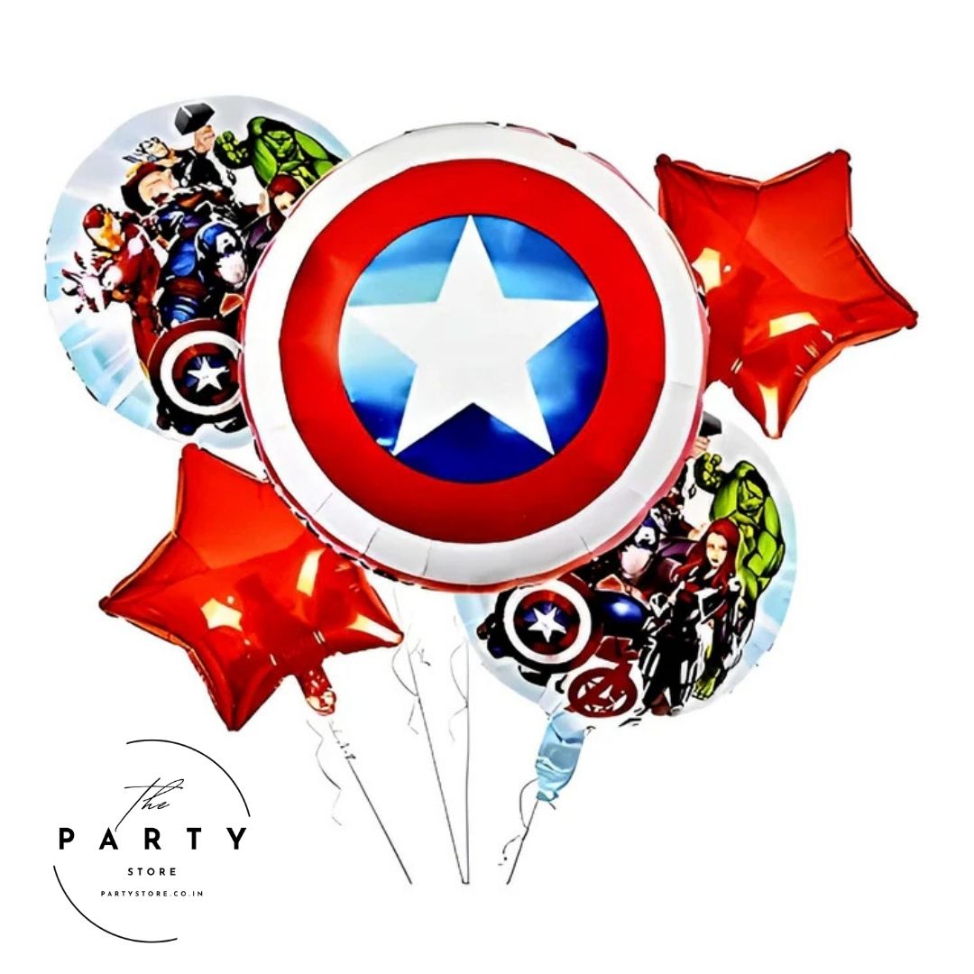 The Avengers Captain America Shield Foil Balloon (Pack of 5Pcs)