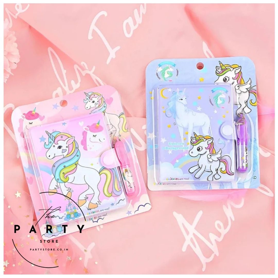 Unicorn Design Small Pocket Diary with Small Pen for Kids Birthday Return Gifts
