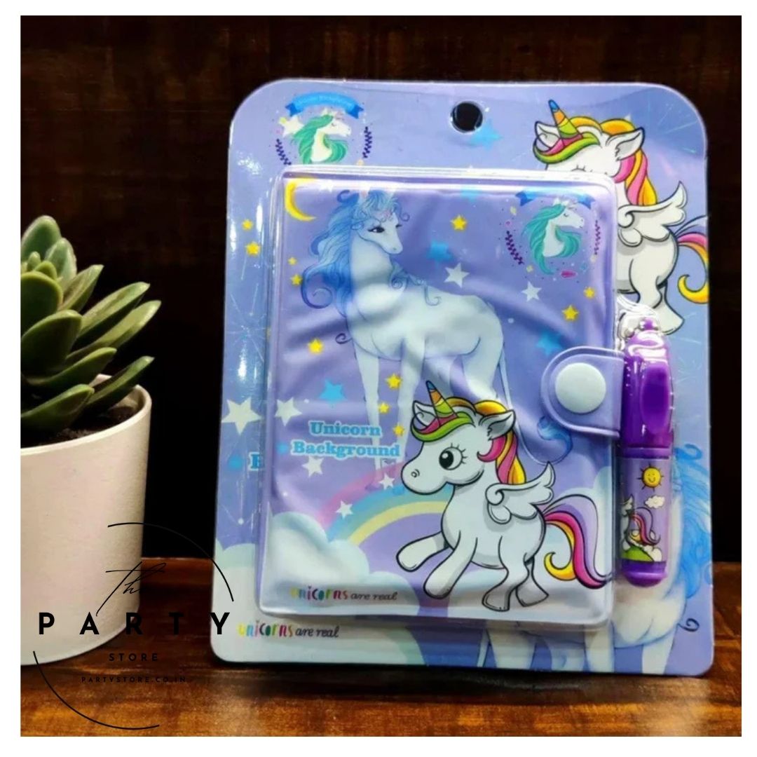 Unicorn Design Small Pocket Diary with Small Pen for Kids Birthday Return Gifts