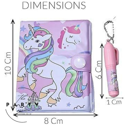 Unicorn Design Small Pocket Diary with Small Pen for Kids Birthday Return Gifts
