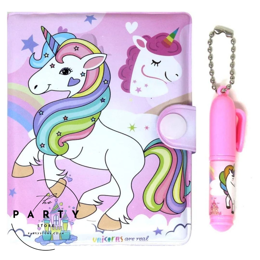 Unicorn Design Small Pocket Diary with Small Pen for Kids Birthday Return Gifts