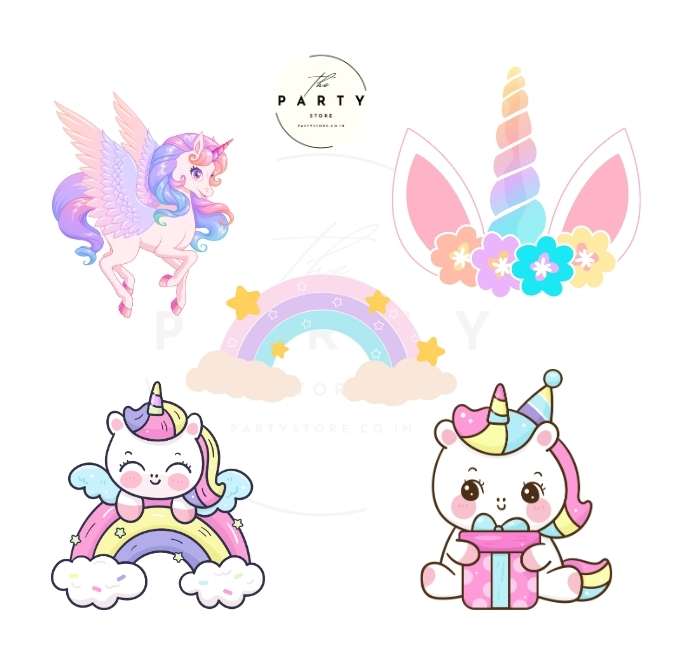 Unicorn theme cutouts for Birthday Party Decoration