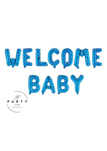 Welcome Baby Theme Foil Balloon Banner (Pack of 11Pcs)