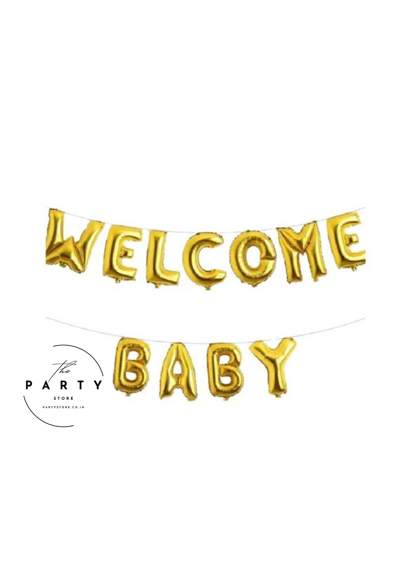 Welcome Baby Theme Foil Balloon Banner (Pack of 11Pcs)