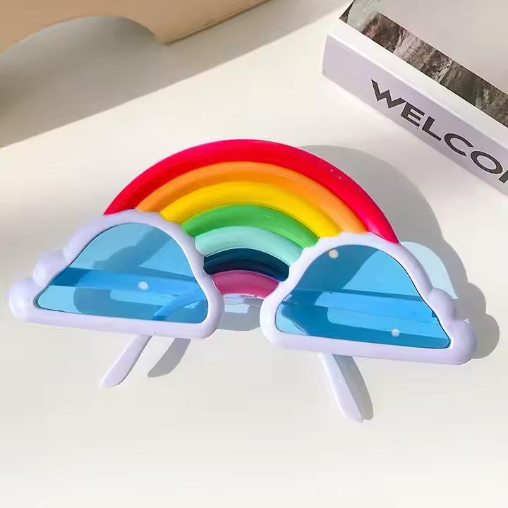 Rainbow Cloud Eyeglasses Goggles Party Favors Photo Props - The Party Store