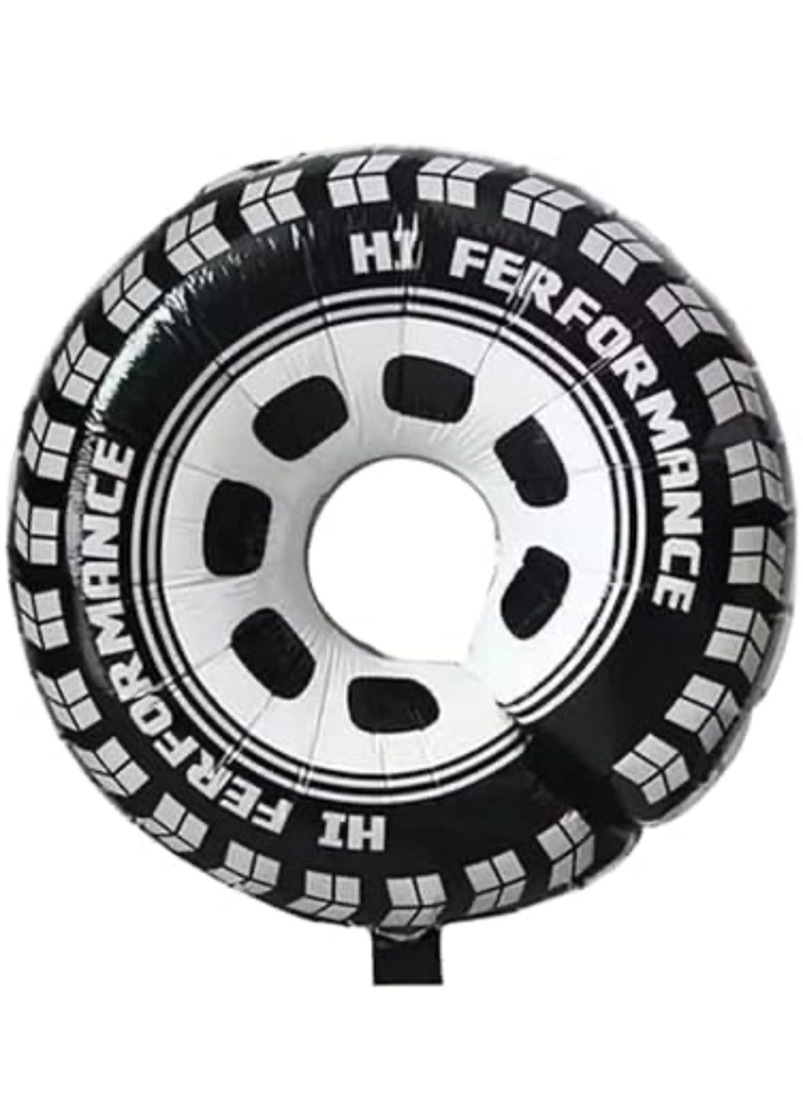 Race Car Balloons Wheels Checkered Balloons Set - 30 Inch Big Foil Mylar Tire Balloon for Boys Drivers Driving Racing Car Theme