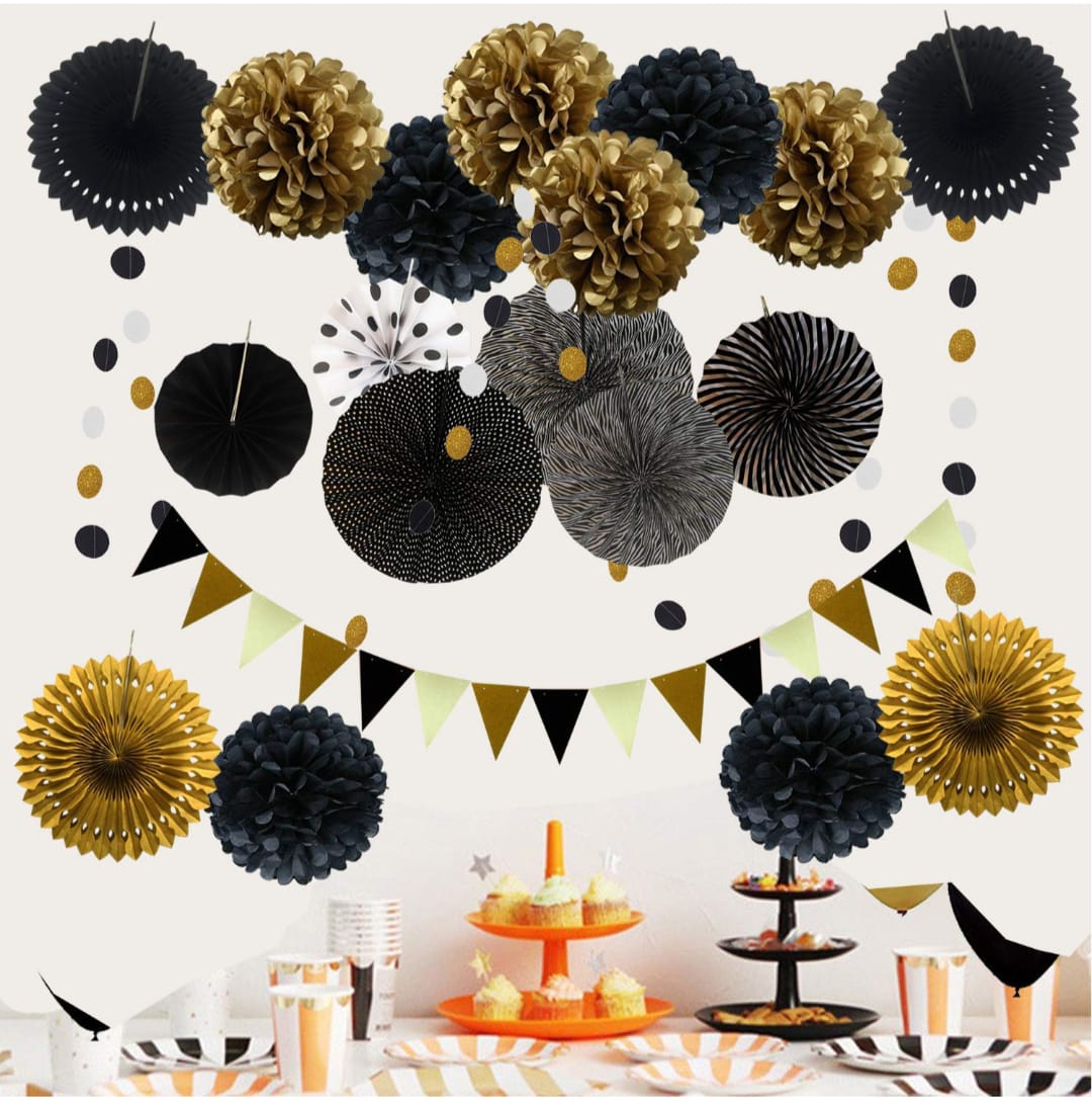 Paper Fans for Decoration Kit Set Of 23