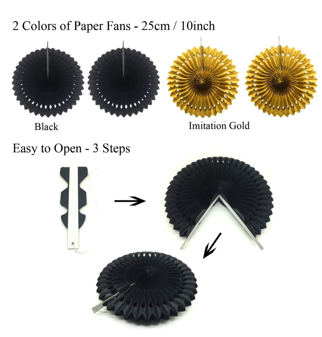 Paper Fans for Decoration Kit Set Of 23