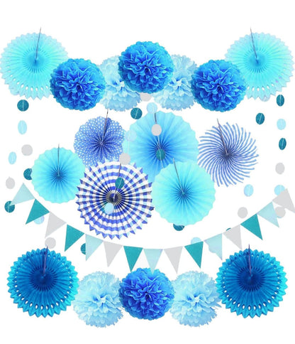Paper Fans for Decoration Kit Set Of 23