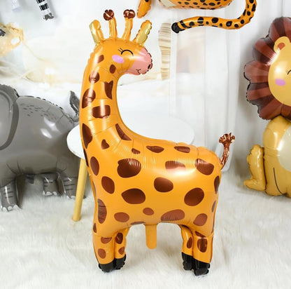 Giraffe Balloon, Jungle  Foil Mylar Balloons for Kids' Boys Animals Theme Birthday Party Supplies Single foil