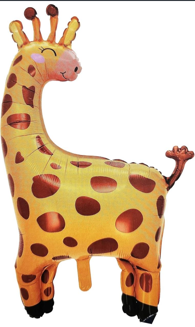 Giraffe Balloon, Jungle  Foil Mylar Balloons for Kids' Boys Animals Theme Birthday Party Supplies Single foil
