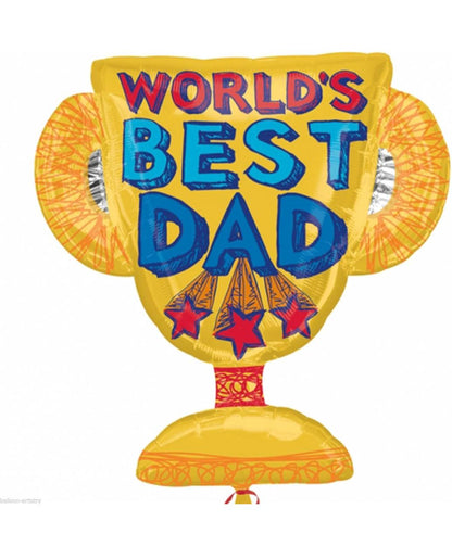 Best Dad Trophy with heart balloon set of 7 pcs