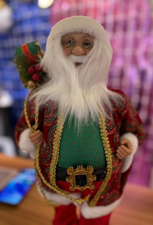 Standing Santa Claus Doll Christmas Decoration Collectible Cute Size 1.5 Feet