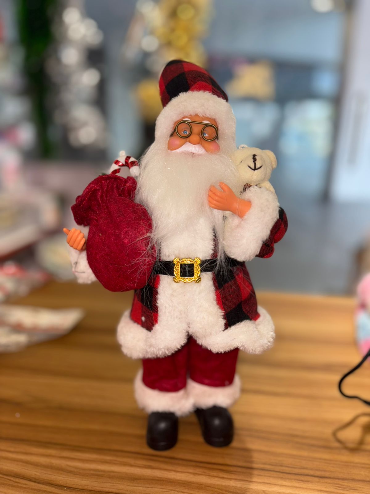 Standing Santa Claus Doll Christmas Decoration Collectible Cute Size 1 Feet