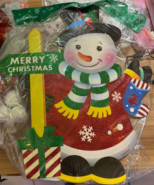 Snowman Cute Merry Christmas Decor Festival Colorful cutout size 1,5 feet