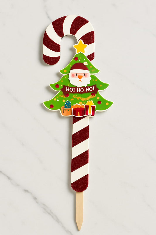 Christmas Candy Cane Tree Stick Decor | Santa Candy Cane Pick for Hampers & Festive Decorations
