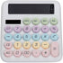 Desktop Calculator - 12 Digit | Big Buttons | Solar Power | Aesthetic Candy Color (White) - The Party Store