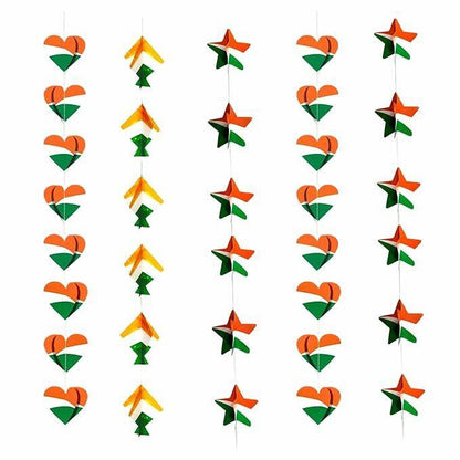 Tricolor Hanging Frills Garland for Independence Day | Republic Day Decoration - The Party Store
