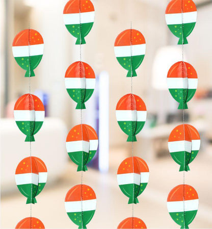 Tricolor Hanging Frills Garland for Independence Day | Republic Day Decoration - The Party Store