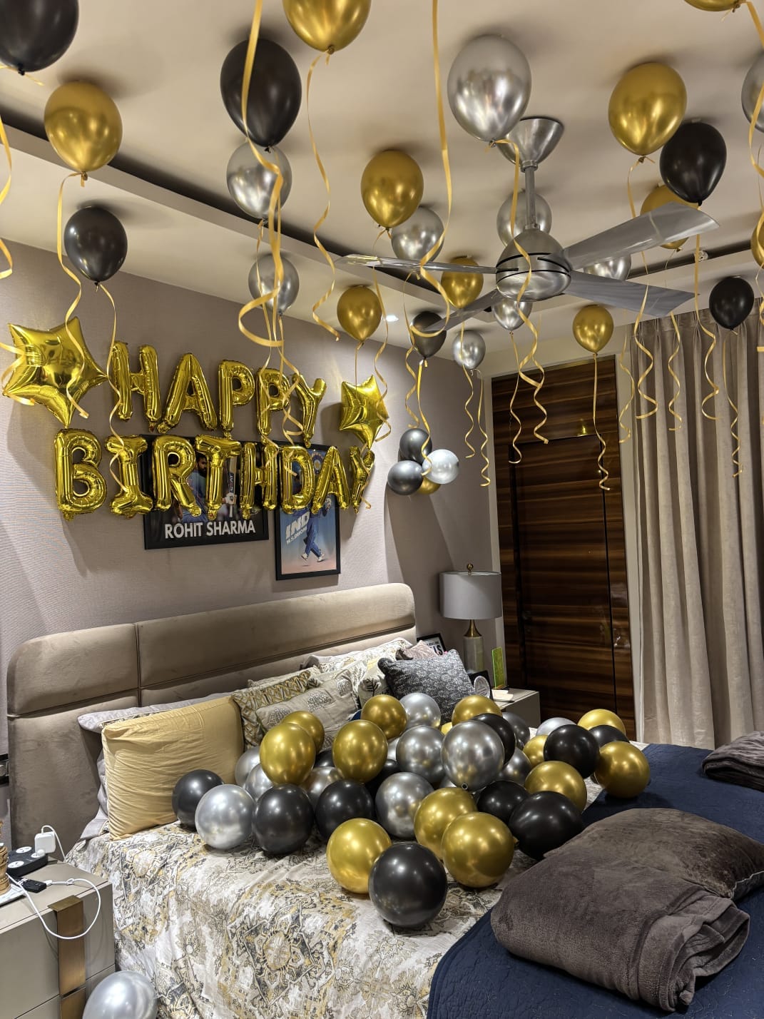 Birthday Decoration for Him at Home with Metallic Balloons