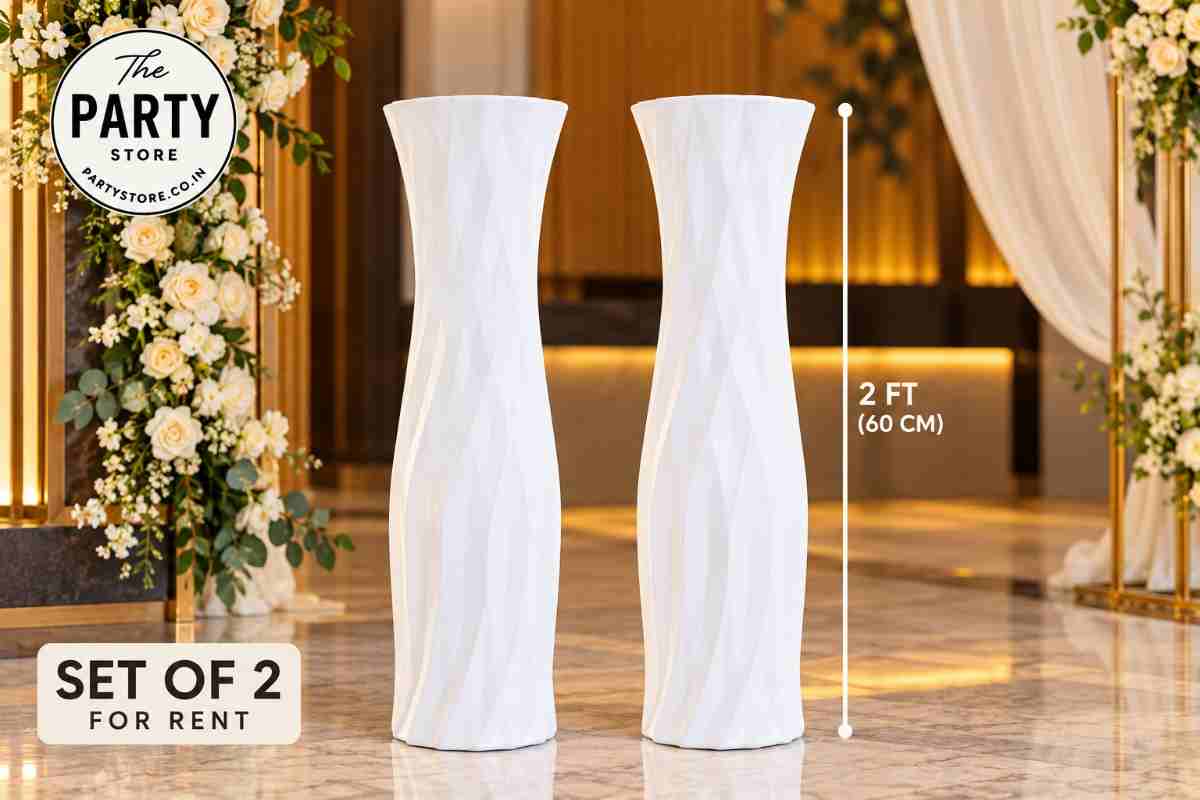 White Decorative Vase for Rent | Wedding &amp; Event Decor | The Party Store