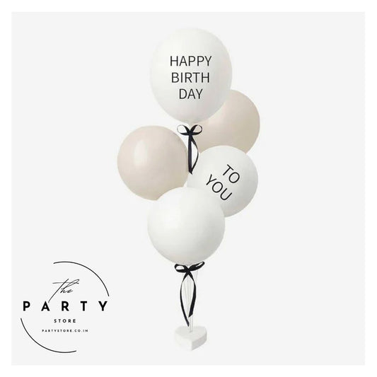 White Stand Set of 5 Balloons Anti Flipping Stand Easy to Assemble