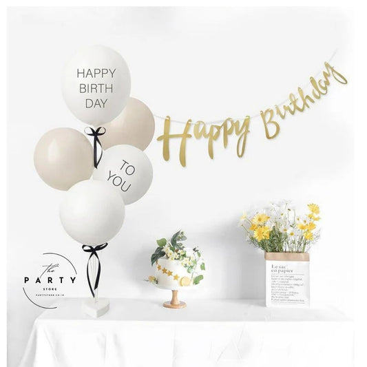 White Stand Set of 5 Balloons Anti Flipping Stand Easy to Assemble