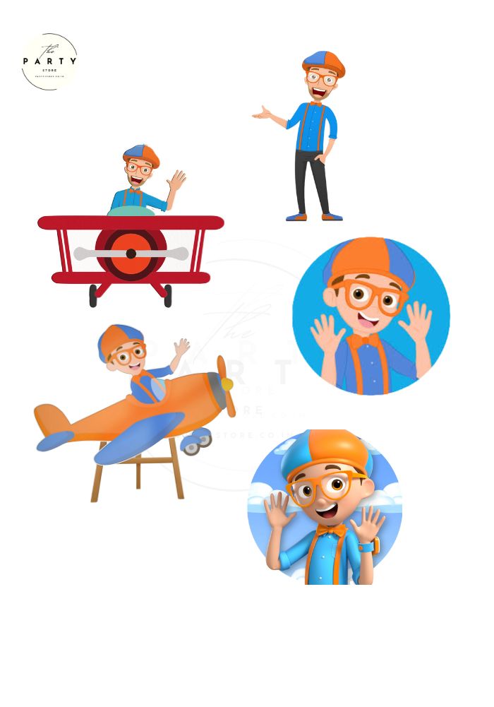 Blippi theme Kids Party Cutouts
