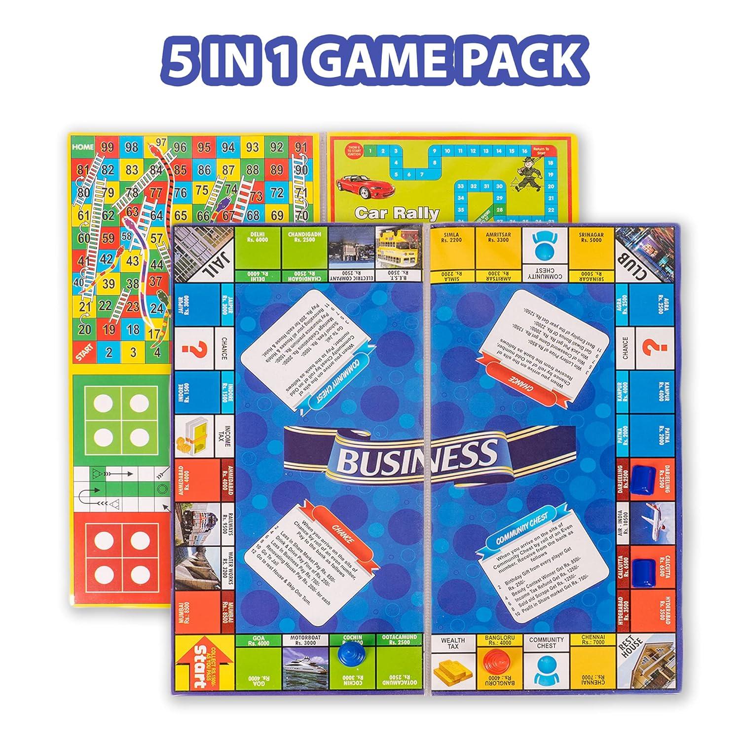 Business India Board Game 5 in 1 Board Game with Other Games - The Party Store
