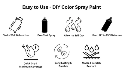 Color Spray Paint Multi-Surface For Wood, Metal, Wall, Glass, Fabric