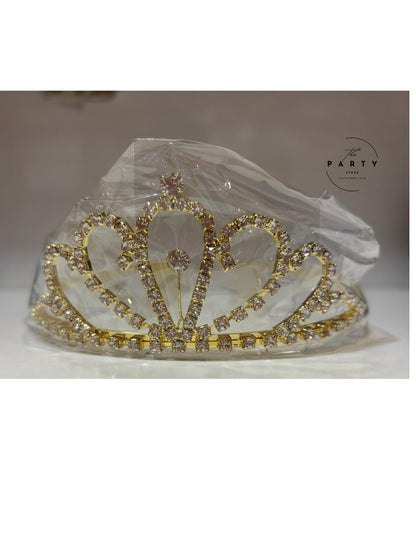 Golden Crystal Tiara Crown