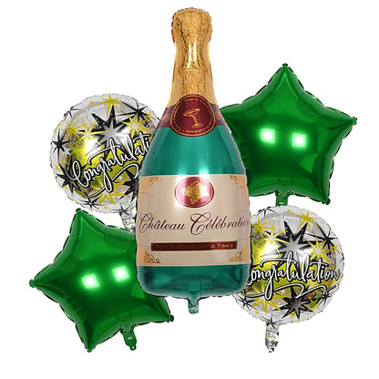 Congratulations Helium Balloon Bouquet Set | Champagne Celebration Foil Balloons | The Party Store