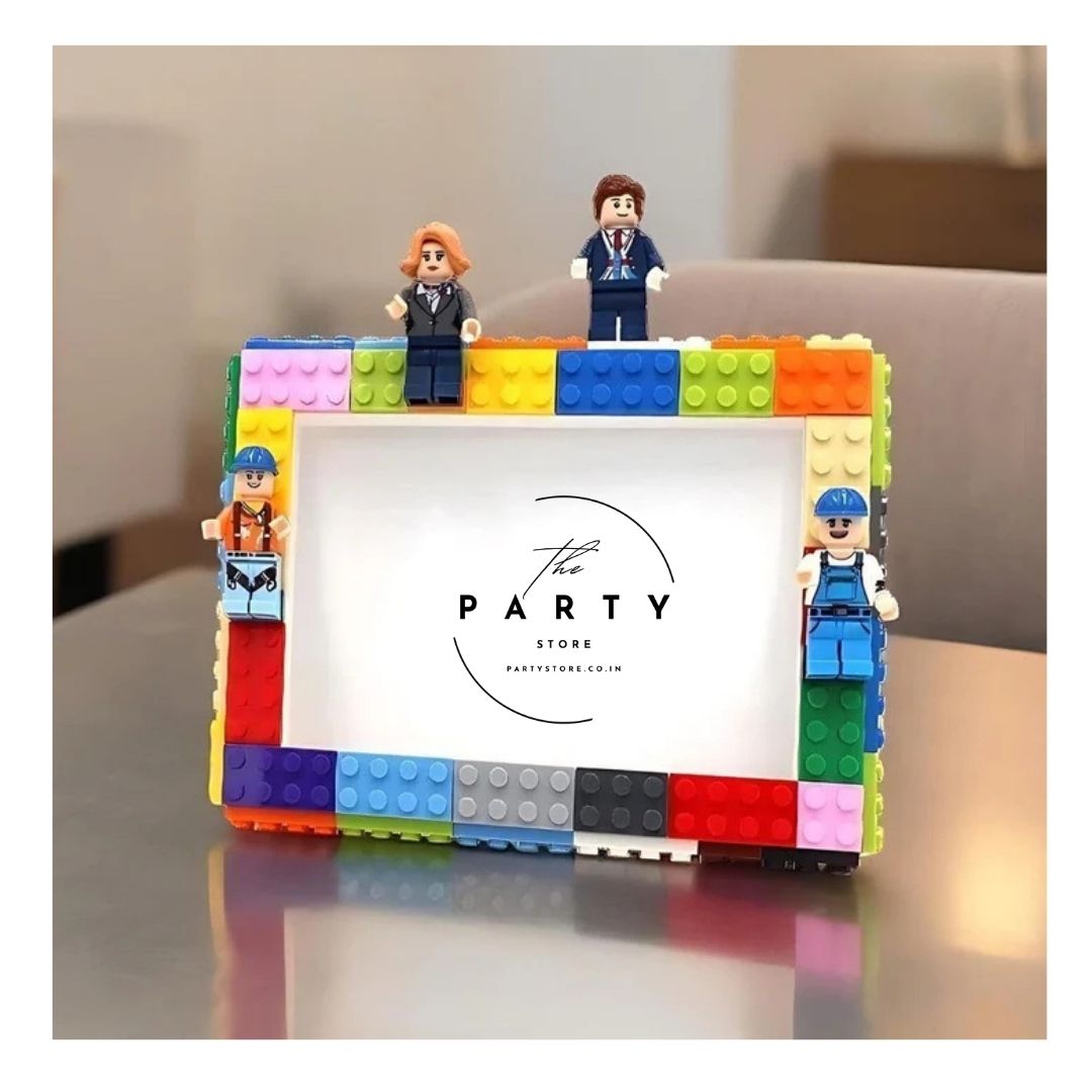 Building Blocks Theme Photo Frame with Figures and Blocks