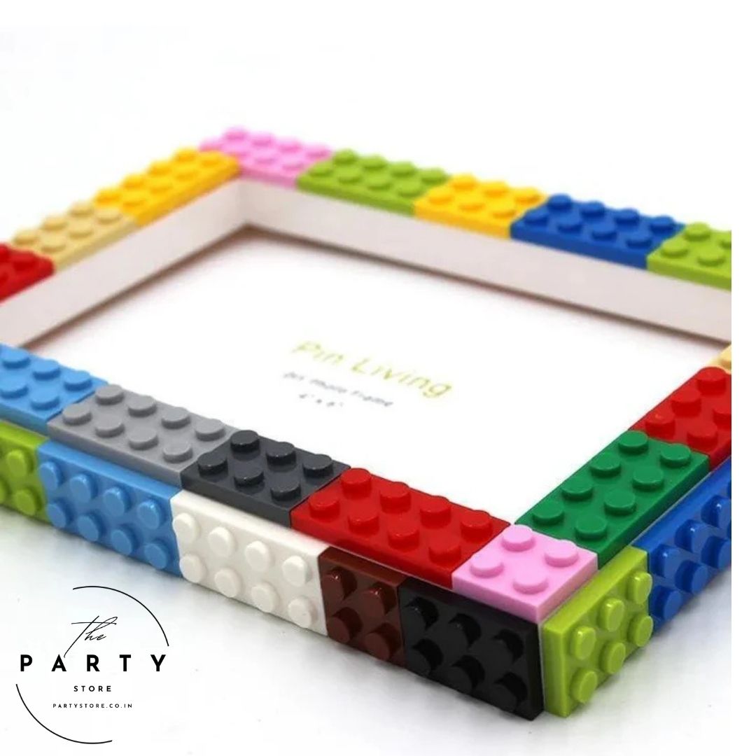 Building Blocks Theme Photo Frame with Figures and Blocks