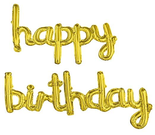 Happy Birthday Banner | Paper, Foil, Cursive Foil &amp; Bunting Decorations