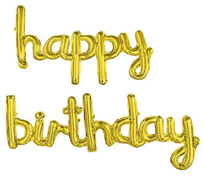 Happy Birthday Banner | Paper, Foil, Cursive Foil &amp; Bunting Decorations