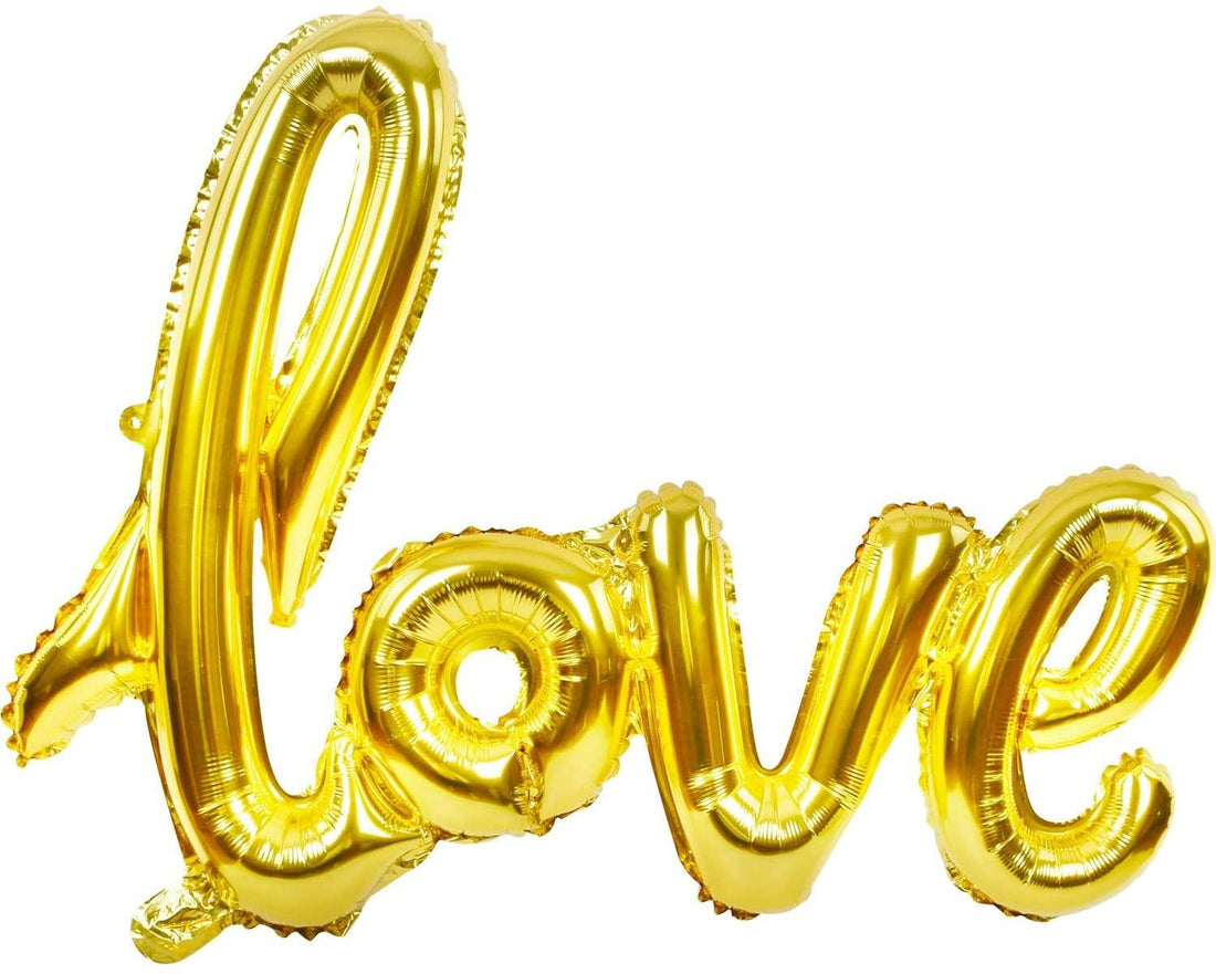 Red Love Cursive Foil Balloon Banner - The Party Store