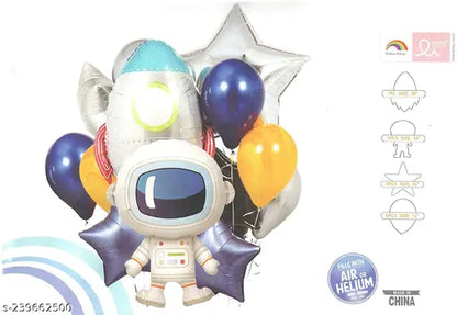 Astronaut Space Theme Helium Inflatable Kids Birthday Party Decorations Set