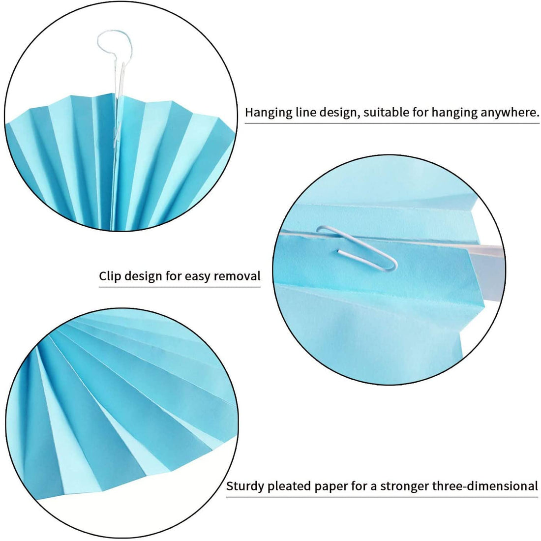 Baby Shower Theme Paper Decorative Fan Set – 6 Pieces (Boy - Girl) Decoration