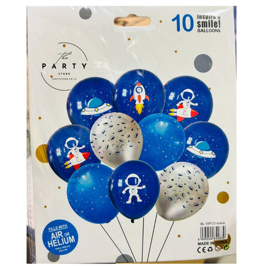 Space theme Helium Inflatable balloons pack of 10