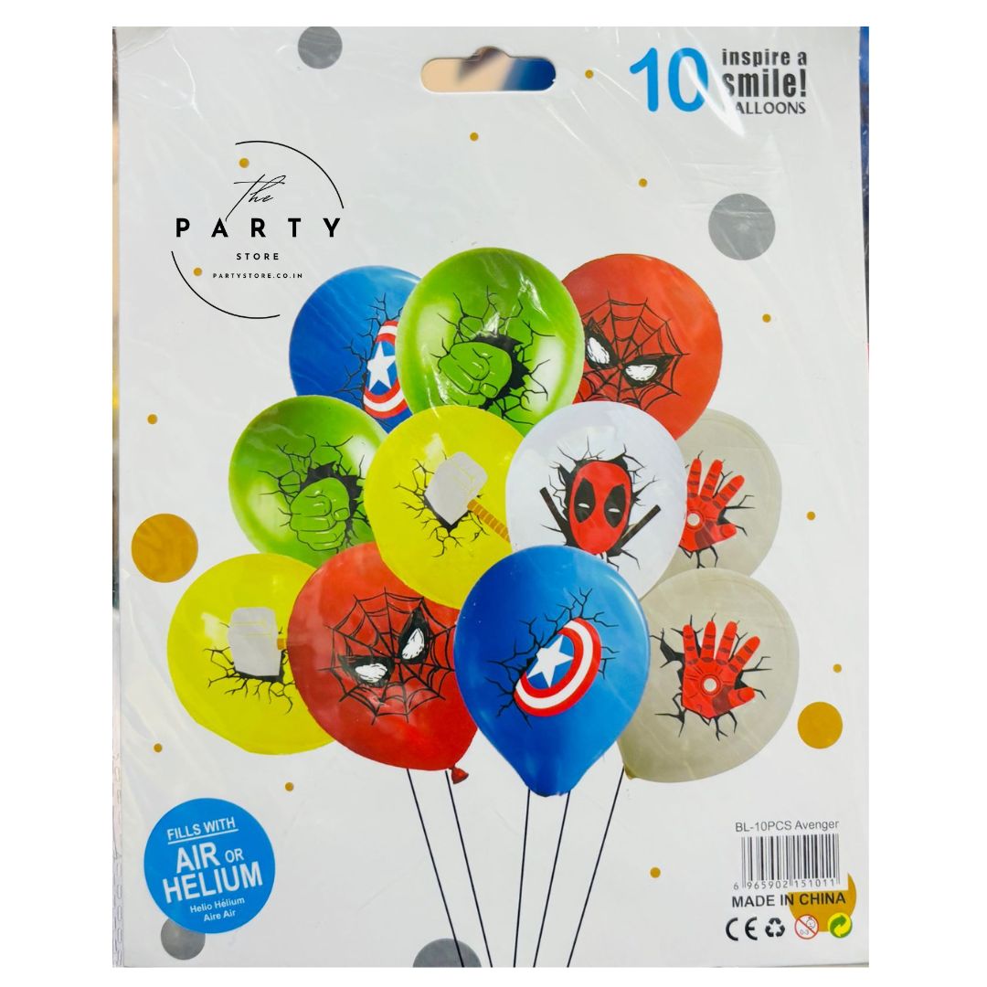 Avenger theme Helium Inflatable balloons pack of 10