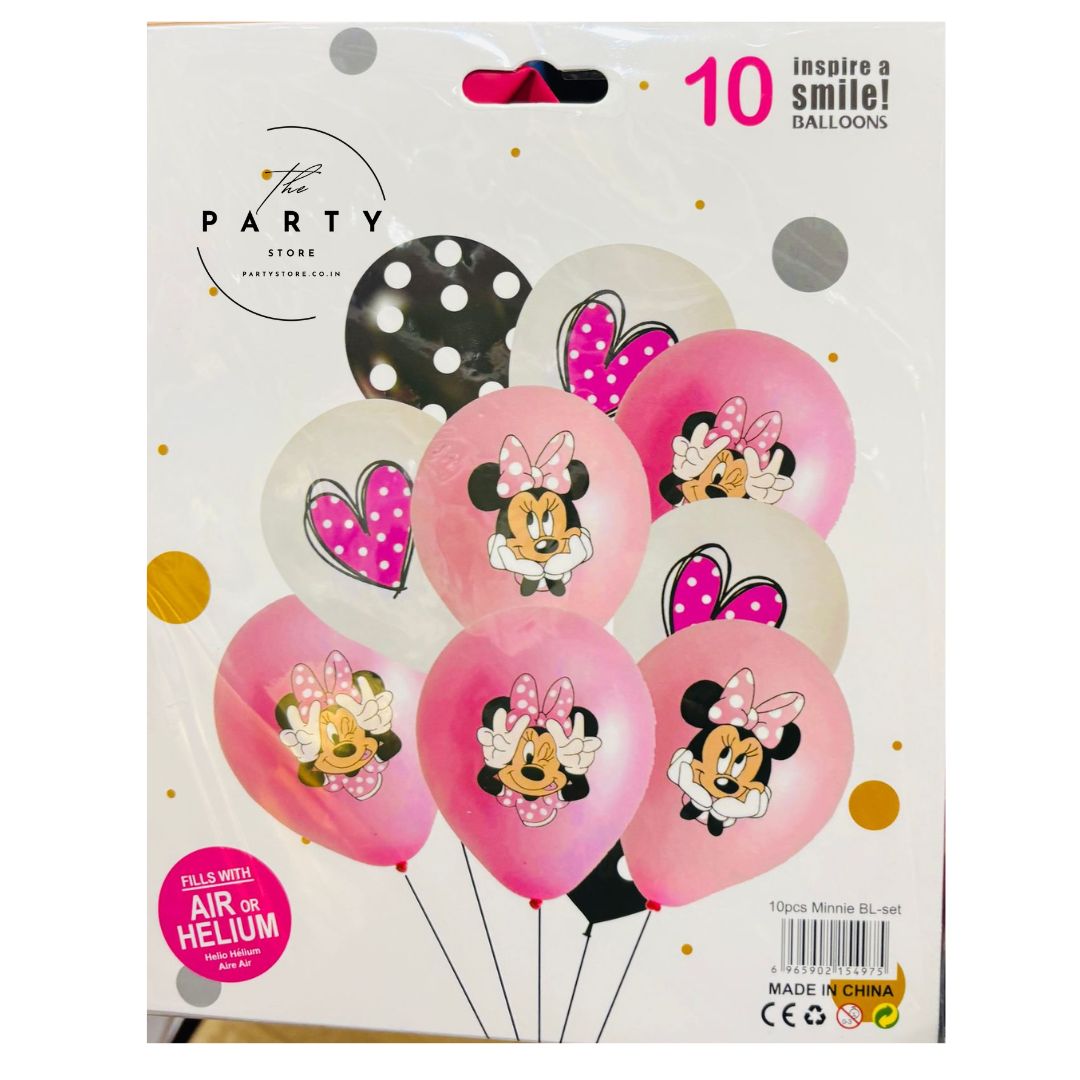Mini Mouse Helium Inflatable balloons pack of 10